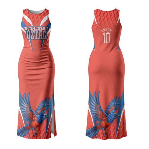 Personalized South Australia Oztag Bird Mascot Family Matching Tank Maxi Dress and Hawaiian Shirt Dynamic Team Spirit Graphic