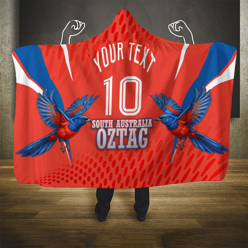Personalized South Australia Oztag Bird Mascot Hooded Blanket Dynamic Team Spirit Graphic
