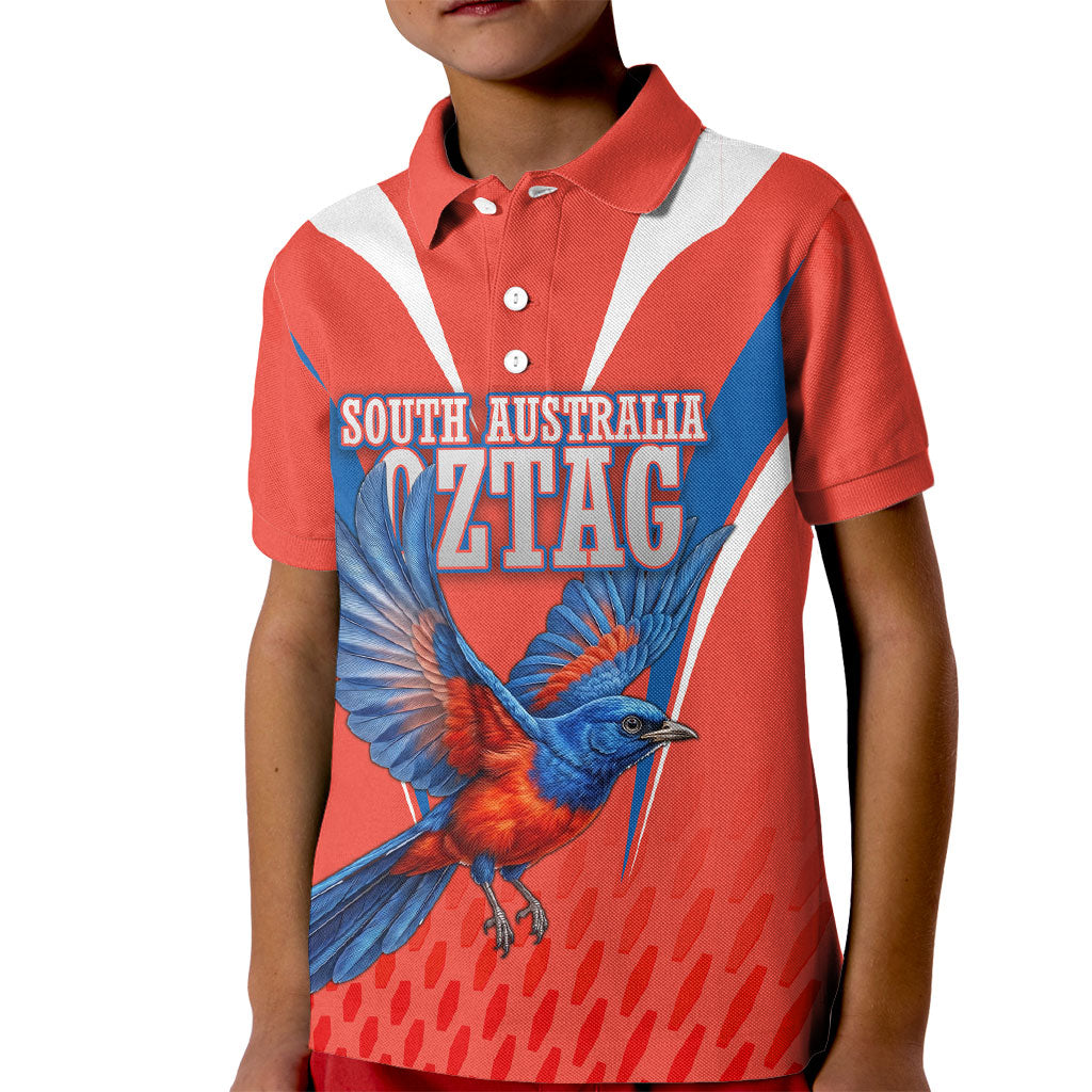 Personalized South Australia Oztag Bird Mascot Kid Polo Shirt Dynamic Team Spirit Graphic