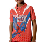 Personalized South Australia Oztag Bird Mascot Kid Polo Shirt Dynamic Team Spirit Graphic
