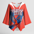 Personalized South Australia Oztag Bird Mascot Kimono Sleeve Blouse Dynamic Team Spirit Graphic