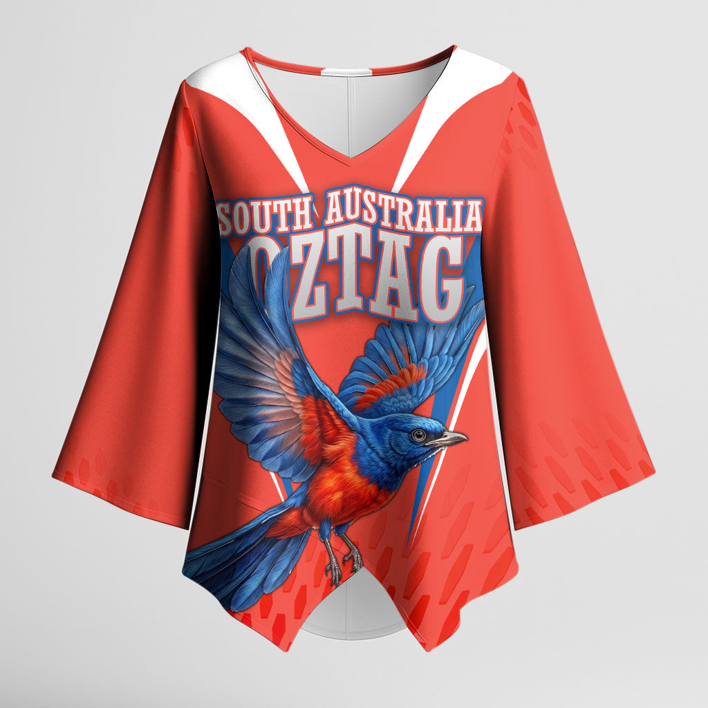 Personalized South Australia Oztag Bird Mascot Kimono Sleeve Blouse Dynamic Team Spirit Graphic