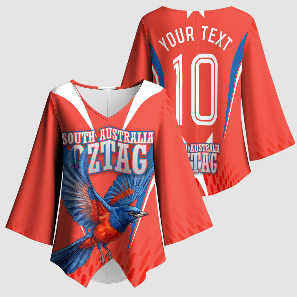 Personalized South Australia Oztag Bird Mascot Kimono Sleeve Blouse Dynamic Team Spirit Graphic
