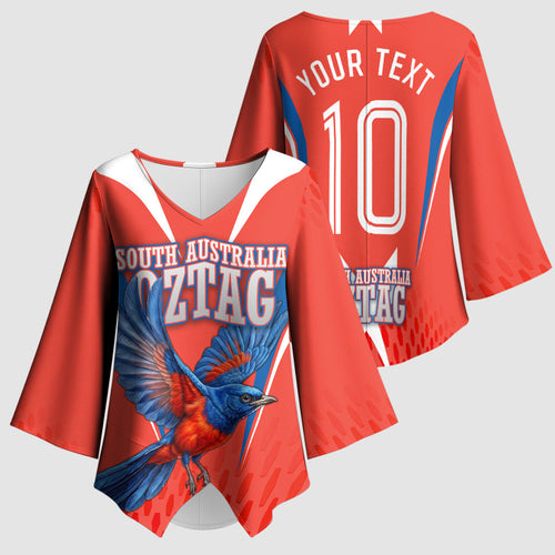 Personalized South Australia Oztag Bird Mascot Kimono Sleeve Blouse Dynamic Team Spirit Graphic