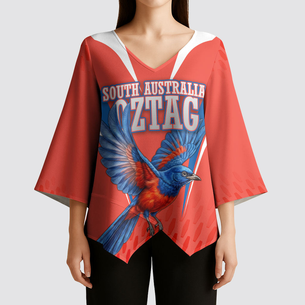Personalized South Australia Oztag Bird Mascot Kimono Sleeve Blouse Dynamic Team Spirit Graphic