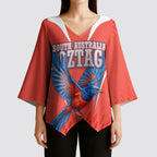 Personalized South Australia Oztag Bird Mascot Kimono Sleeve Blouse Dynamic Team Spirit Graphic