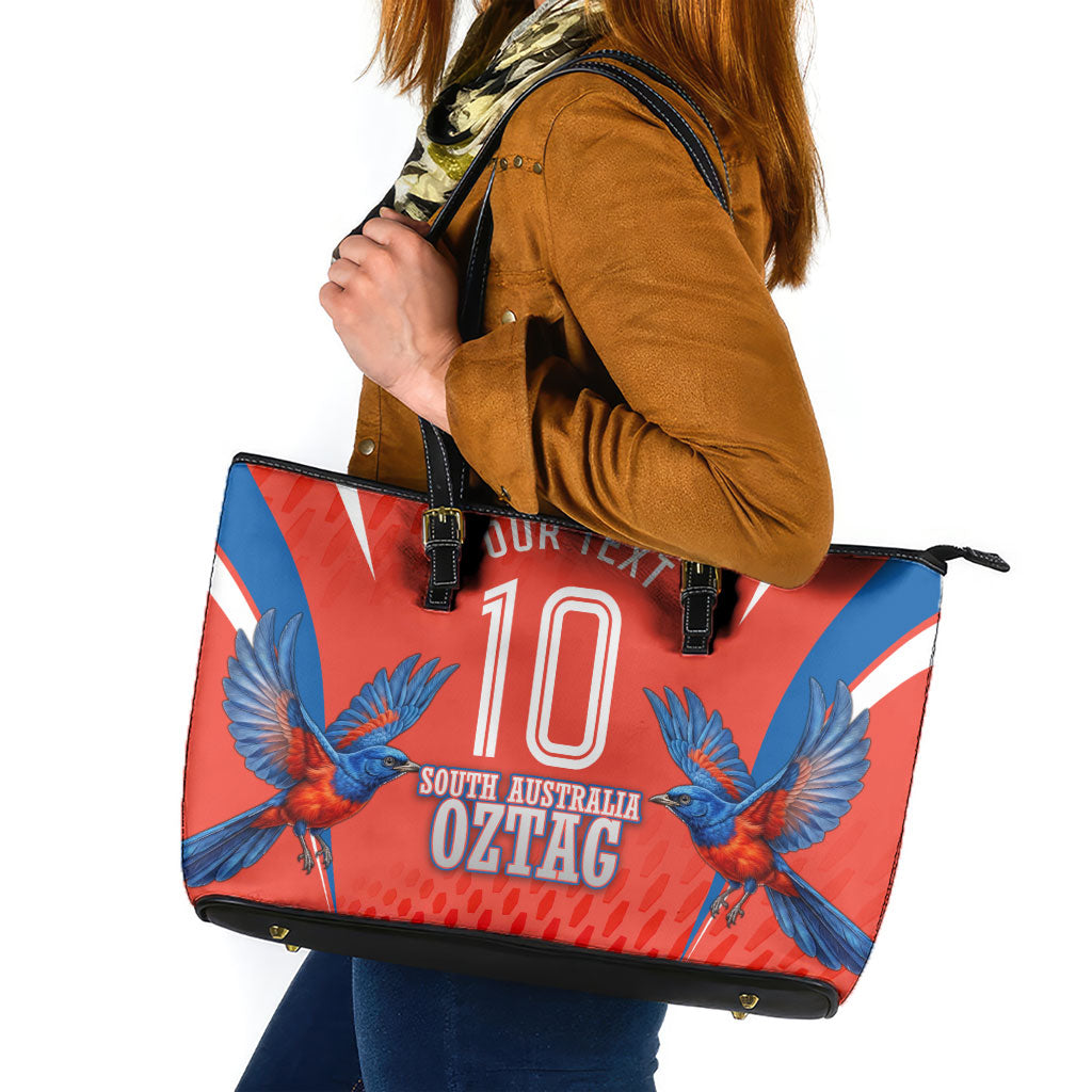 Personalized South Australia Oztag Bird Mascot Leather Tote Bag Dynamic Team Spirit Graphic