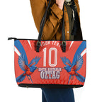 Personalized South Australia Oztag Bird Mascot Leather Tote Bag Dynamic Team Spirit Graphic