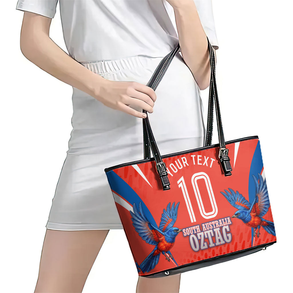 Personalized South Australia Oztag Bird Mascot Leather Tote Bag Dynamic Team Spirit Graphic
