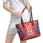 Personalized South Australia Oztag Bird Mascot Leather Tote Bag Dynamic Team Spirit Graphic