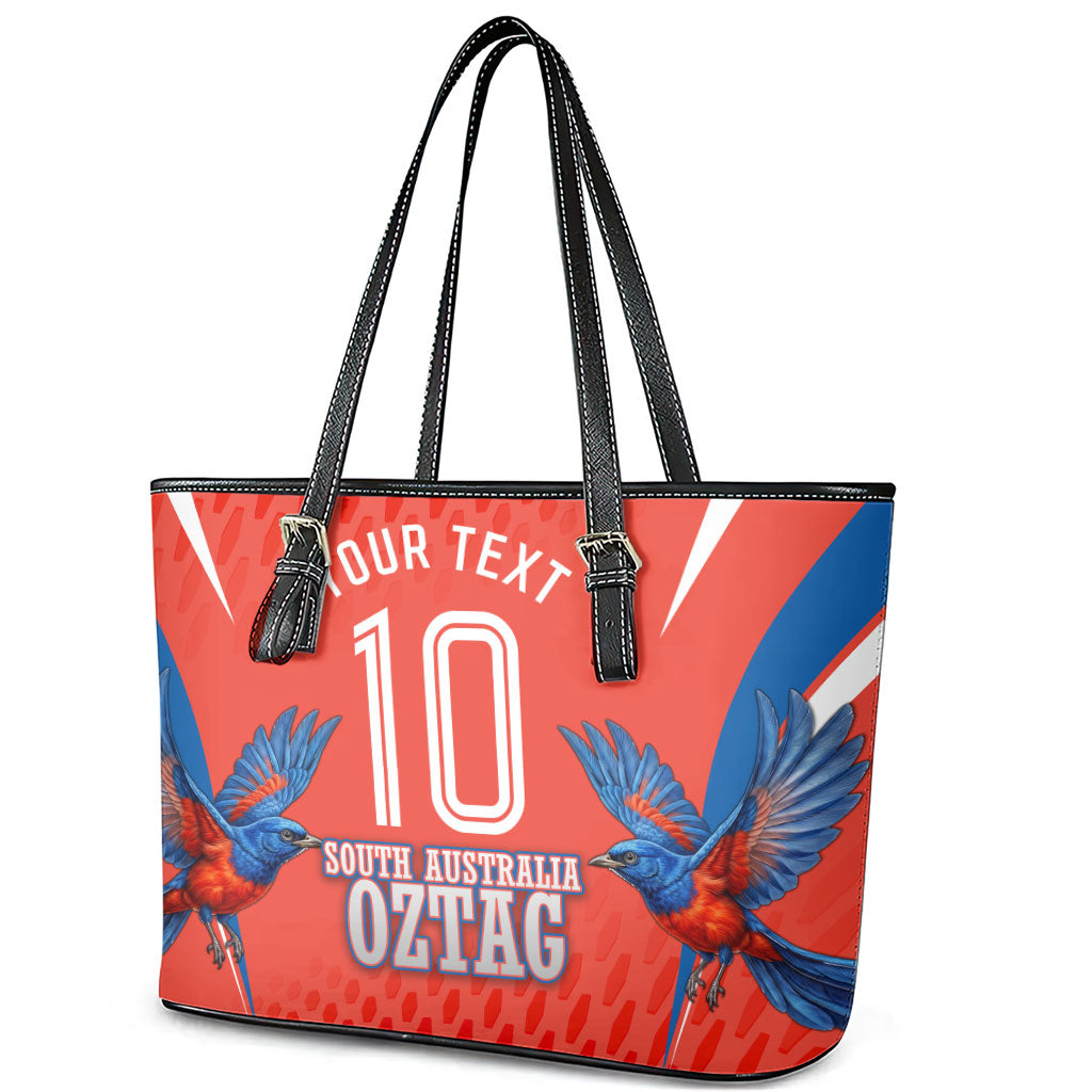 Personalized South Australia Oztag Bird Mascot Leather Tote Bag Dynamic Team Spirit Graphic