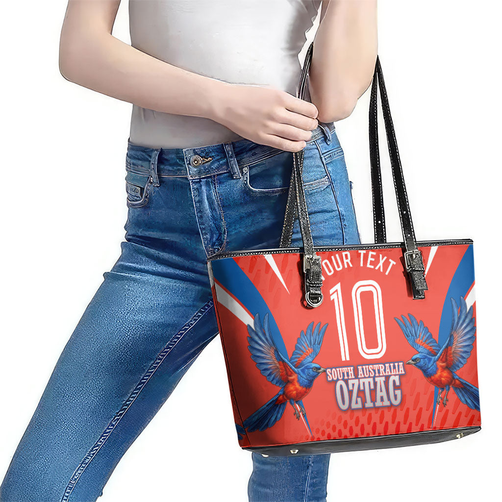 Personalized South Australia Oztag Bird Mascot Leather Tote Bag Dynamic Team Spirit Graphic