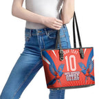 Personalized South Australia Oztag Bird Mascot Leather Tote Bag Dynamic Team Spirit Graphic