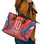 Personalized South Australia Oztag Bird Mascot Leather Tote Bag Dynamic Team Spirit Graphic