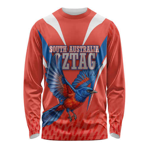 Personalized South Australia Oztag Bird Mascot Long Sleeve Shirt Dynamic Team Spirit Graphic