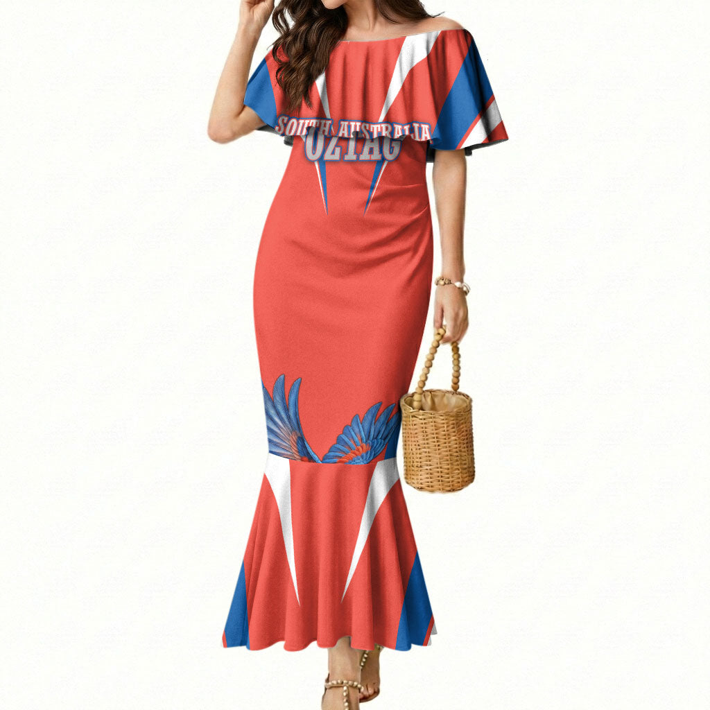 Personalized South Australia Oztag Bird Mascot Mermaid Dress Dynamic Team Spirit Graphic