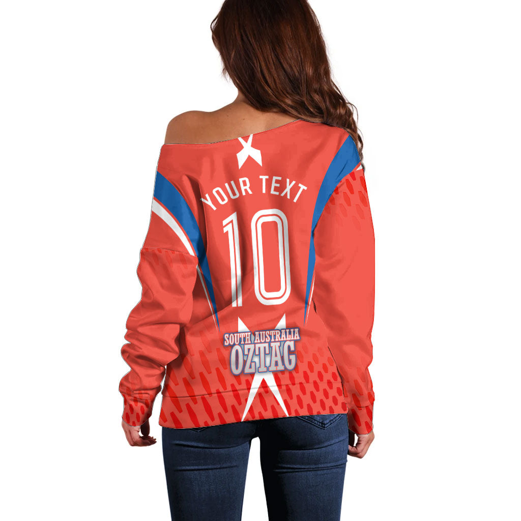 Personalized South Australia Oztag Bird Mascot Off Shoulder Sweater Dynamic Team Spirit Graphic