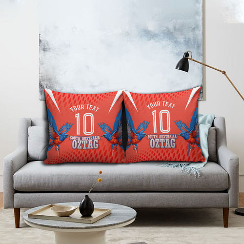 Personalized South Australia Oztag Bird Mascot Pillow Cover Dynamic Team Spirit Graphic