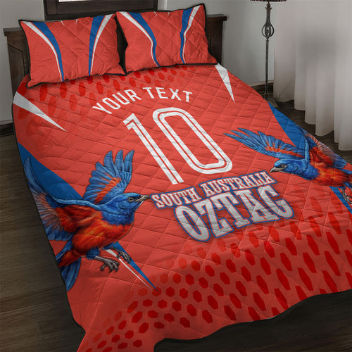 Personalized South Australia Oztag Bird Mascot Quilt Bed Set Dynamic Team Spirit Graphic
