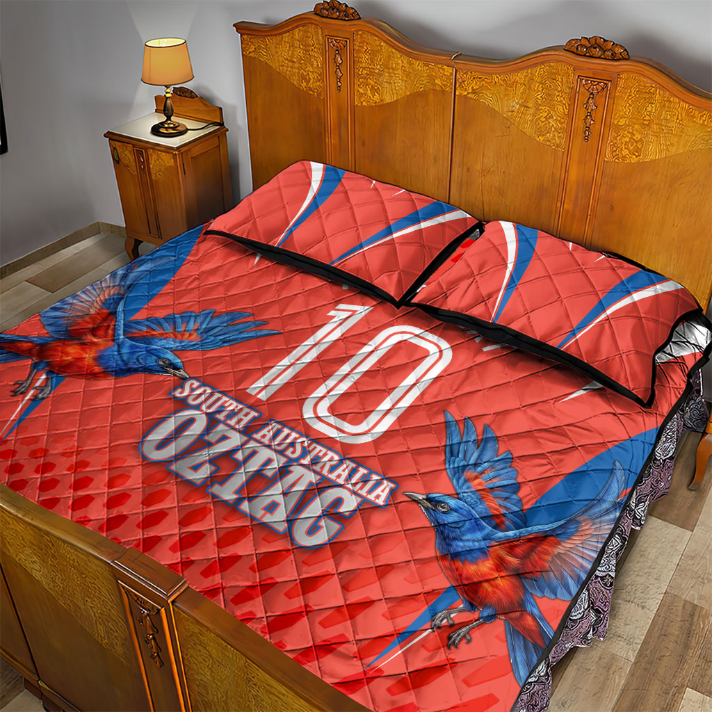Personalized South Australia Oztag Bird Mascot Quilt Bed Set Dynamic Team Spirit Graphic