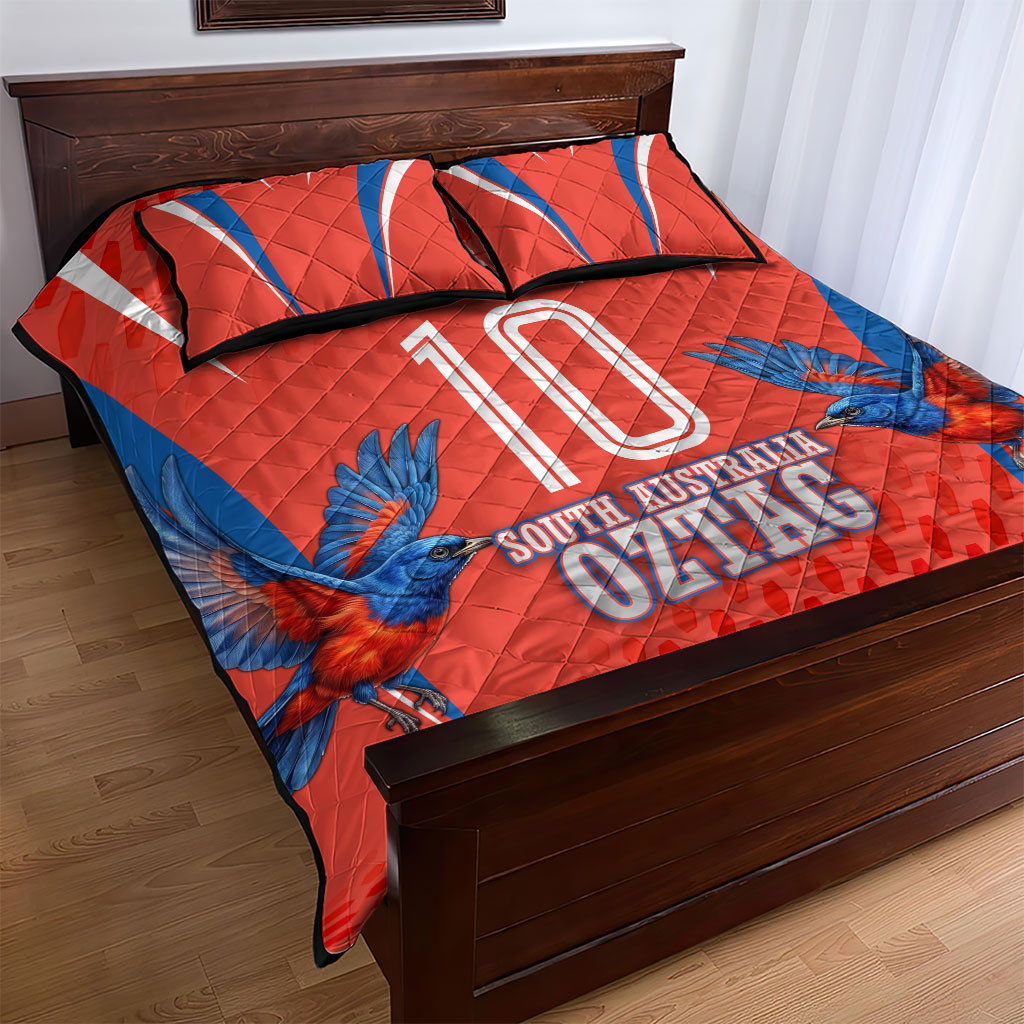 Personalized South Australia Oztag Bird Mascot Quilt Bed Set Dynamic Team Spirit Graphic