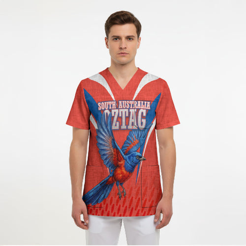 Personalized South Australia Oztag Bird Mascot Scrub Top Dynamic Team Spirit Graphic