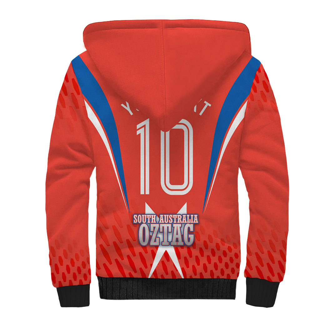 Personalized South Australia Oztag Bird Mascot Sherpa Hoodie Dynamic Team Spirit Graphic