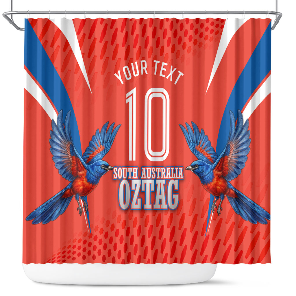 Personalized South Australia Oztag Bird Mascot Shower Curtain Dynamic Team Spirit Graphic