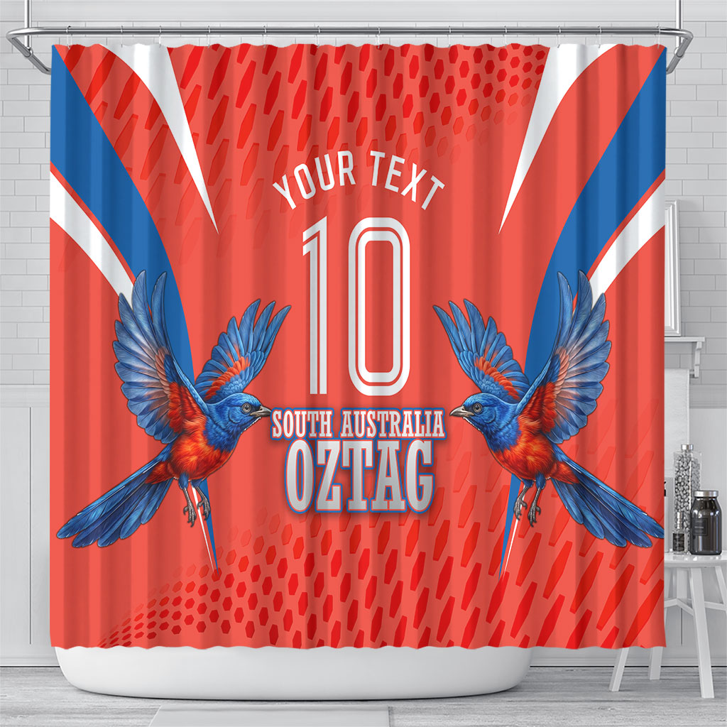 Personalized South Australia Oztag Bird Mascot Shower Curtain Dynamic Team Spirit Graphic