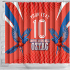 Personalized South Australia Oztag Bird Mascot Shower Curtain Dynamic Team Spirit Graphic