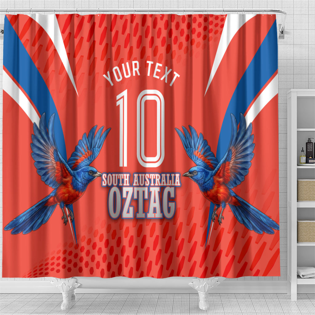 Personalized South Australia Oztag Bird Mascot Shower Curtain Dynamic Team Spirit Graphic