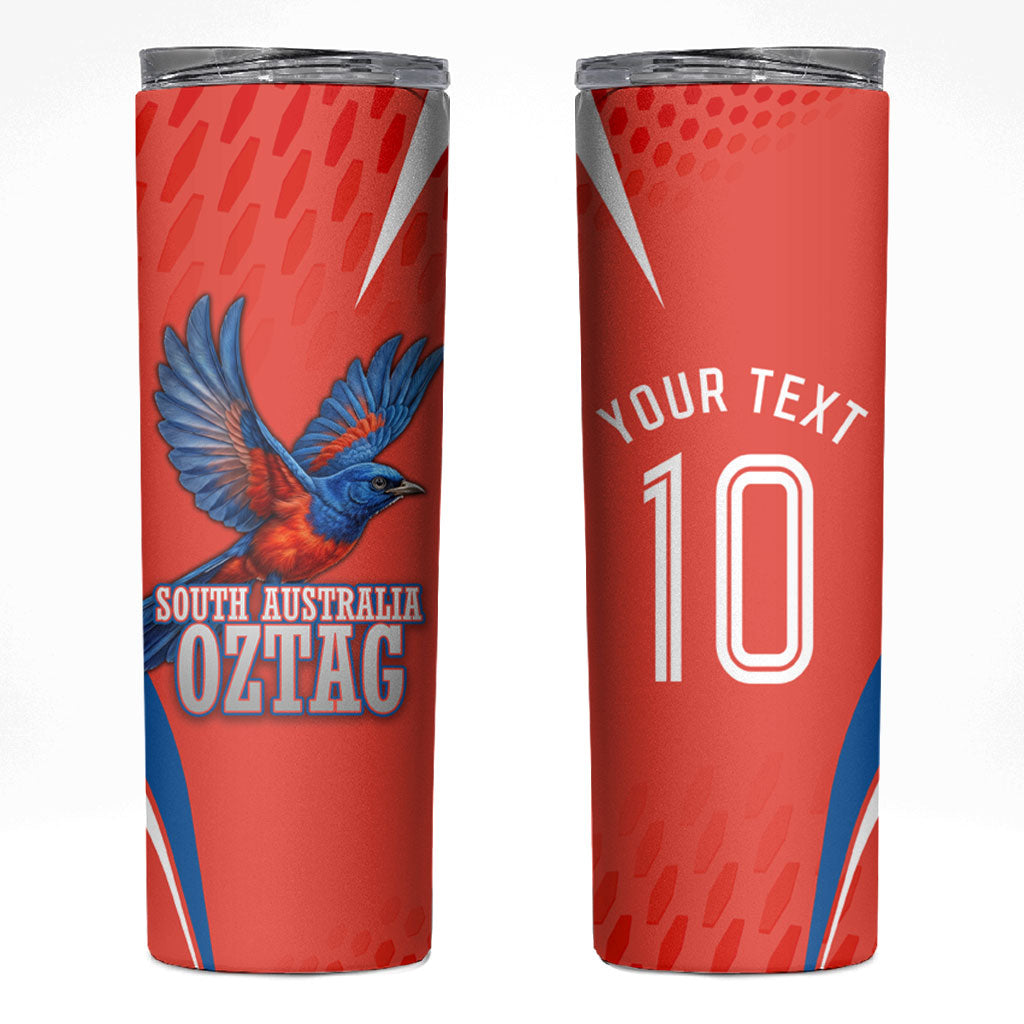 Personalized South Australia Oztag Bird Mascot Skinny Tumbler Dynamic Team Spirit Graphic
