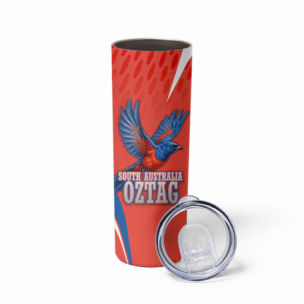Personalized South Australia Oztag Bird Mascot Skinny Tumbler Dynamic Team Spirit Graphic