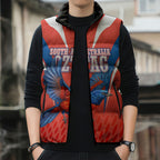 Personalized South Australia Oztag Bird Mascot Sleeveless Puffer Jacket Dynamic Team Spirit Graphic