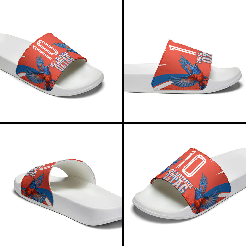 Personalized South Australia Oztag Bird Mascot Slide Sandals Dynamic Team Spirit Graphic