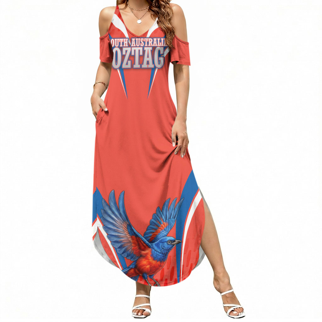 Personalized South Australia Oztag Bird Mascot Summer Maxi Dress Dynamic Team Spirit Graphic