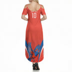 Personalized South Australia Oztag Bird Mascot Summer Maxi Dress Dynamic Team Spirit Graphic