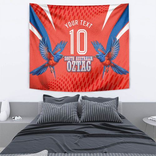 Personalized South Australia Oztag Bird Mascot Tapestry Dynamic Team Spirit Graphic
