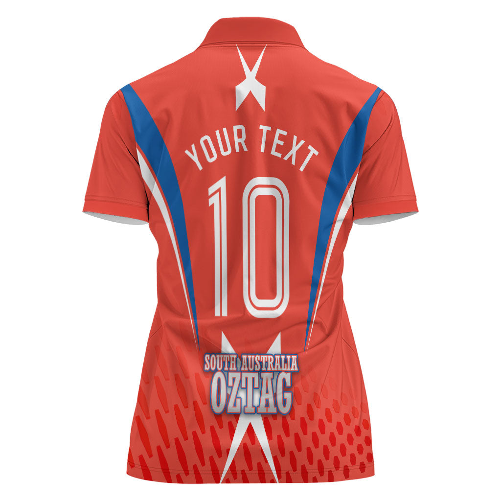 Personalized South Australia Oztag Bird Mascot Women Polo Shirt Dynamic Team Spirit Graphic