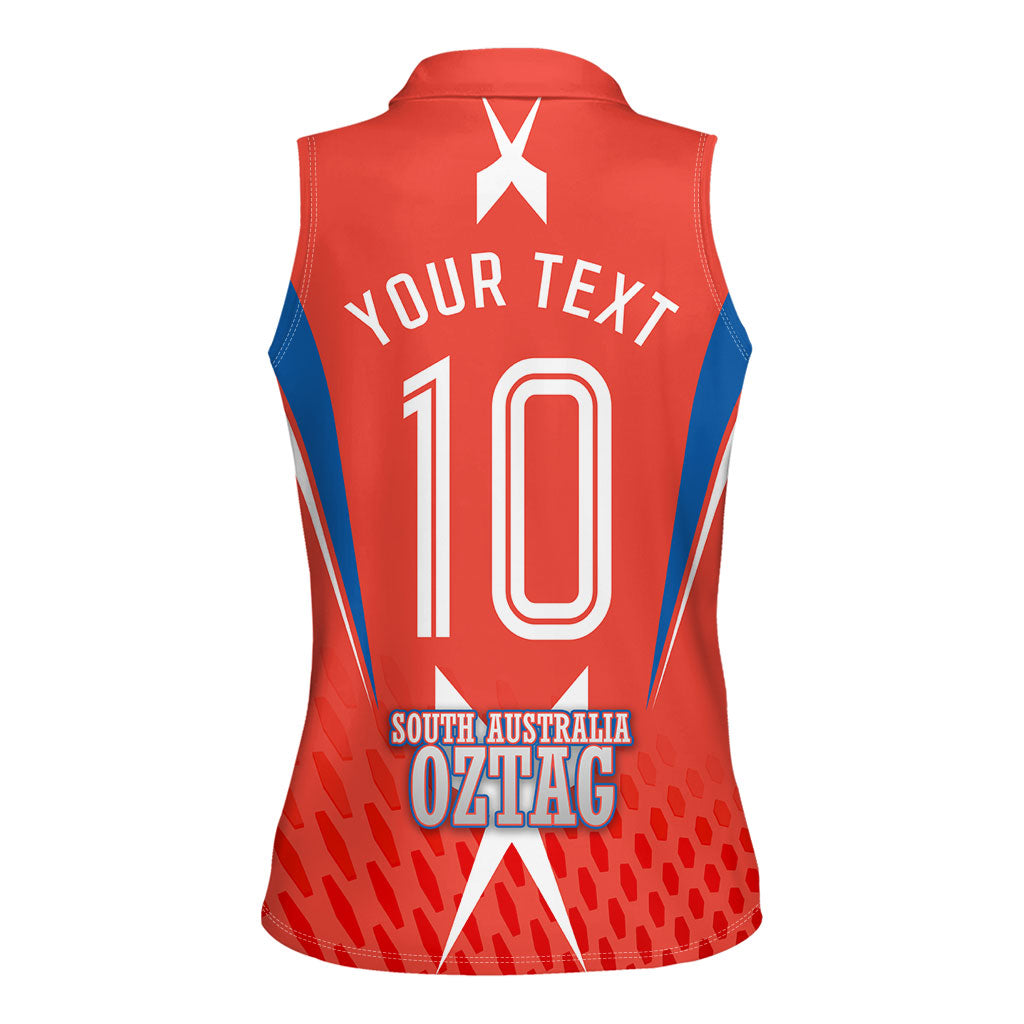 Personalized South Australia Oztag Bird Mascot Women Sleeveless Polo Shirt Dynamic Team Spirit Graphic
