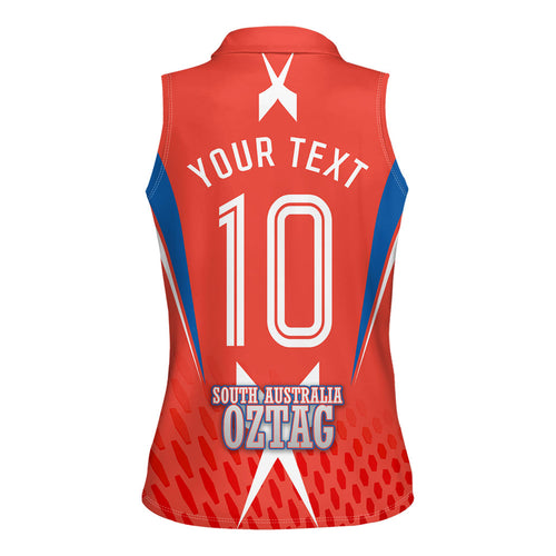 Personalized South Australia Oztag Bird Mascot Women Sleeveless Polo Shirt Dynamic Team Spirit Graphic