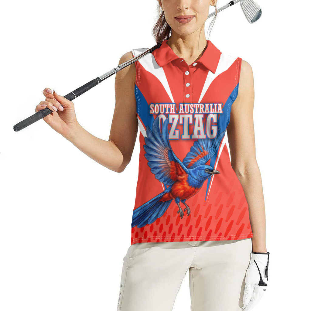 Personalized South Australia Oztag Bird Mascot Women Sleeveless Polo Shirt Dynamic Team Spirit Graphic