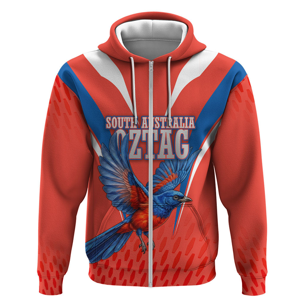 Personalized South Australia Oztag Bird Mascot Zip Hoodie Dynamic Team Spirit Graphic