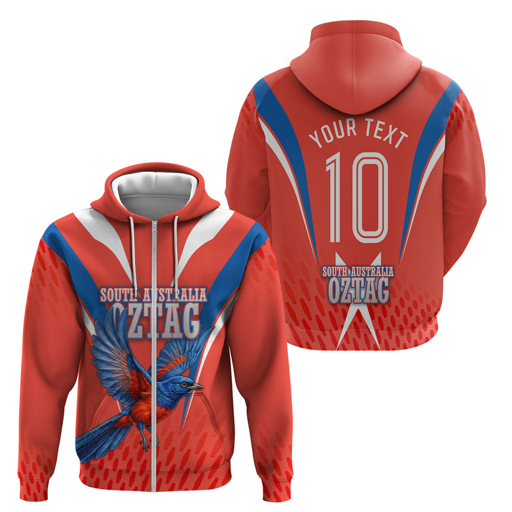 Personalized South Australia Oztag Bird Mascot Zip Hoodie Dynamic Team Spirit Graphic