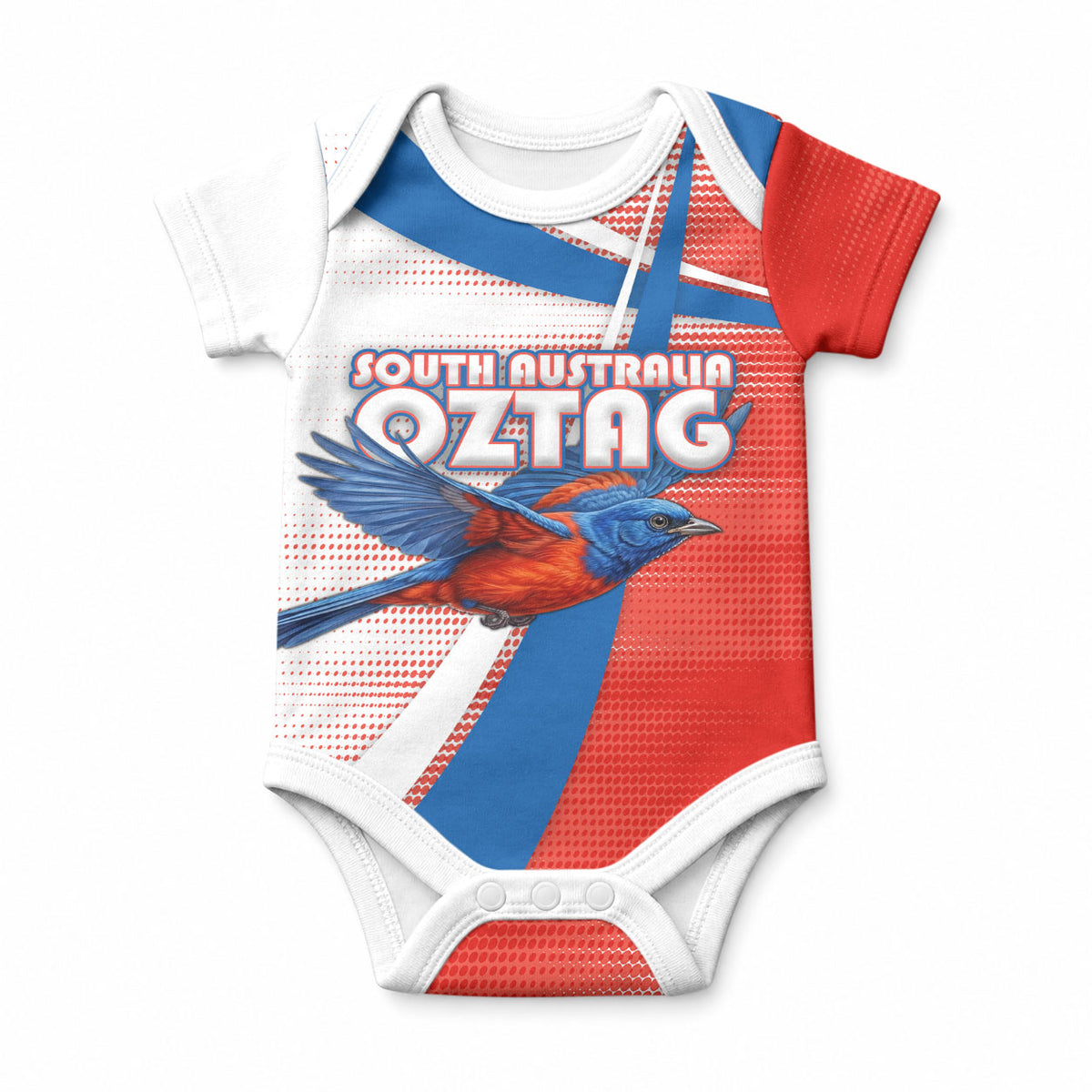 Personalised South Australia Oztag Bird Baby Onesie Australian Tag Rugby Bird Mascot