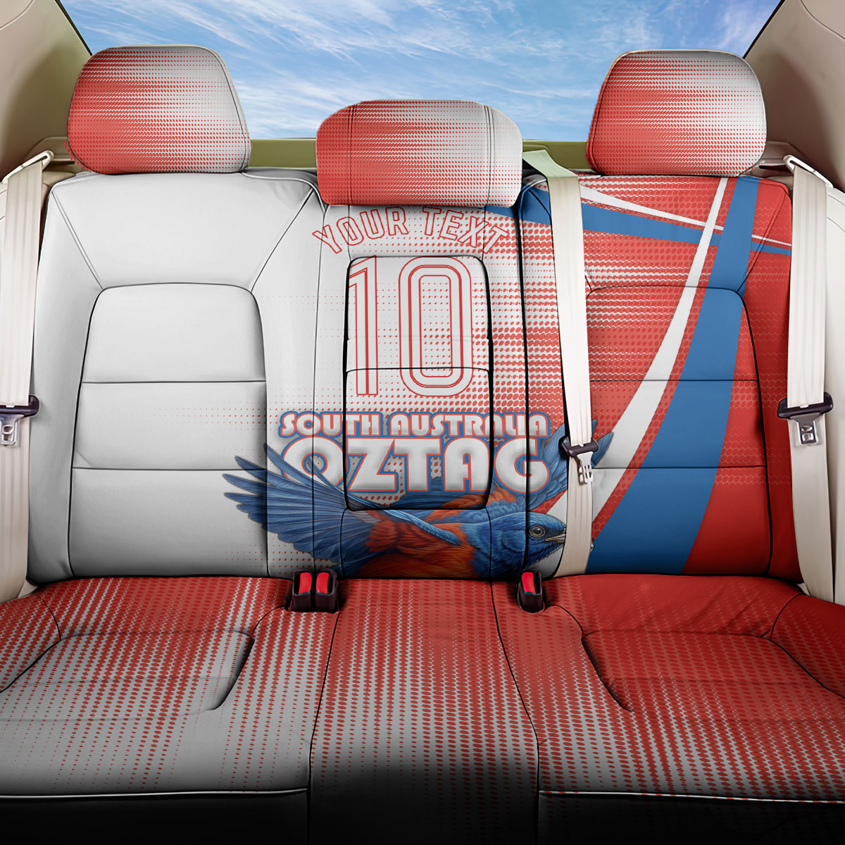 Personalised South Australia Oztag Bird Back Car Seat Cover Australian Tag Rugby Bird Mascot