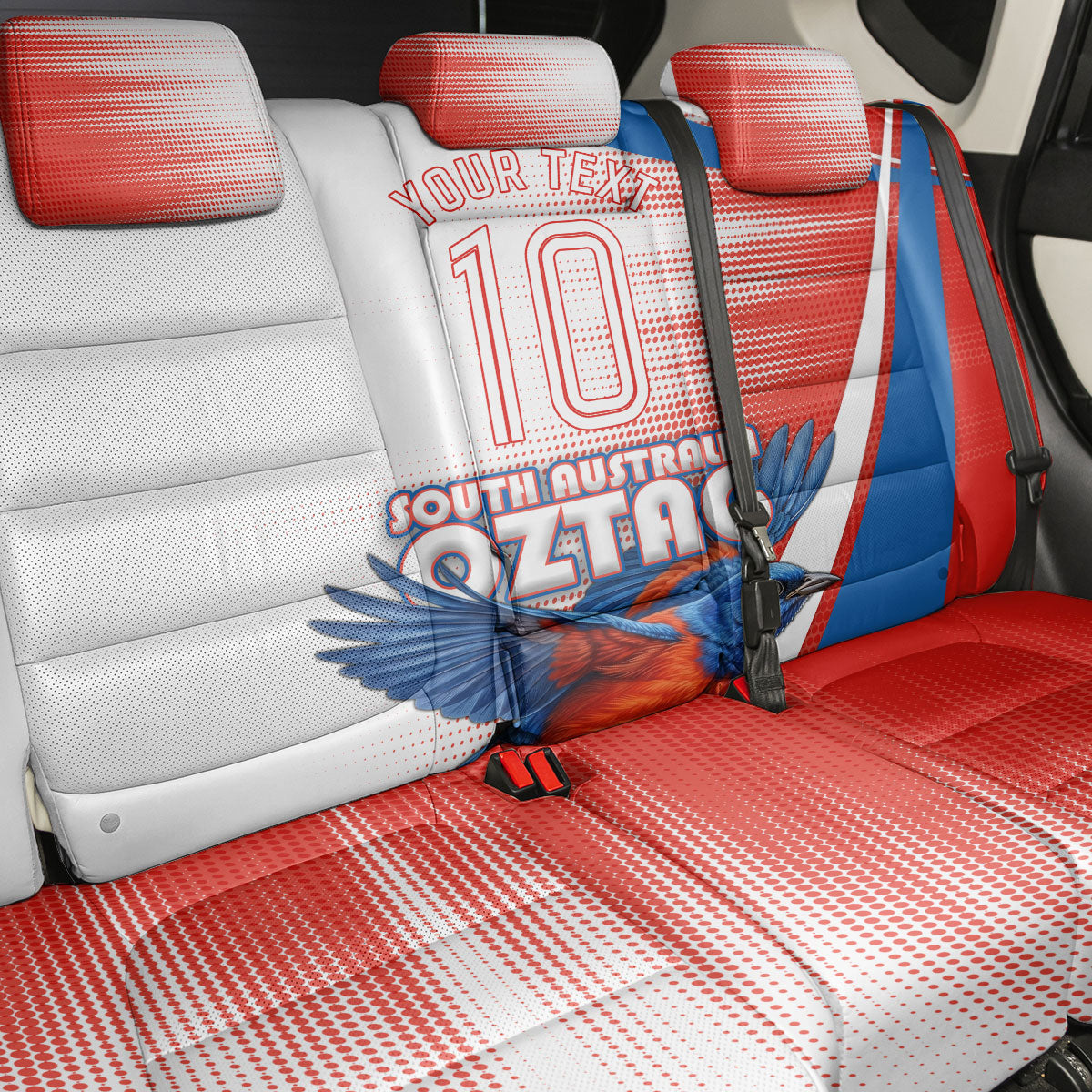 Personalised South Australia Oztag Bird Back Car Seat Cover Australian Tag Rugby Bird Mascot