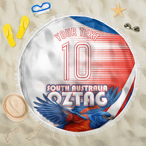 Personalised South Australia Oztag Bird Beach Blanket Australian Tag Rugby Bird Mascot