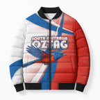 Personalised South Australia Oztag Bird Bomber Puffer Jacket Australian Tag Rugby Bird Mascot