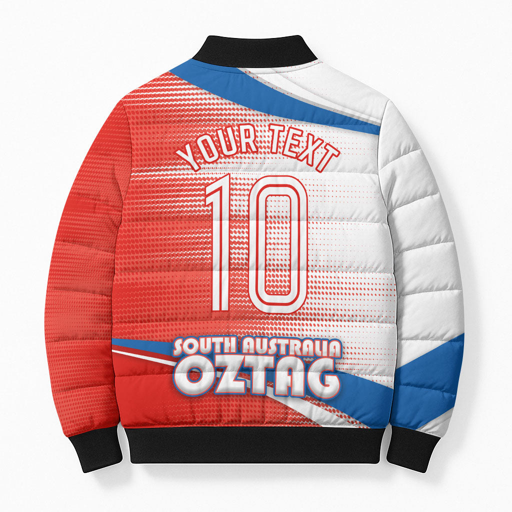 Personalised South Australia Oztag Bird Bomber Puffer Jacket Australian Tag Rugby Bird Mascot